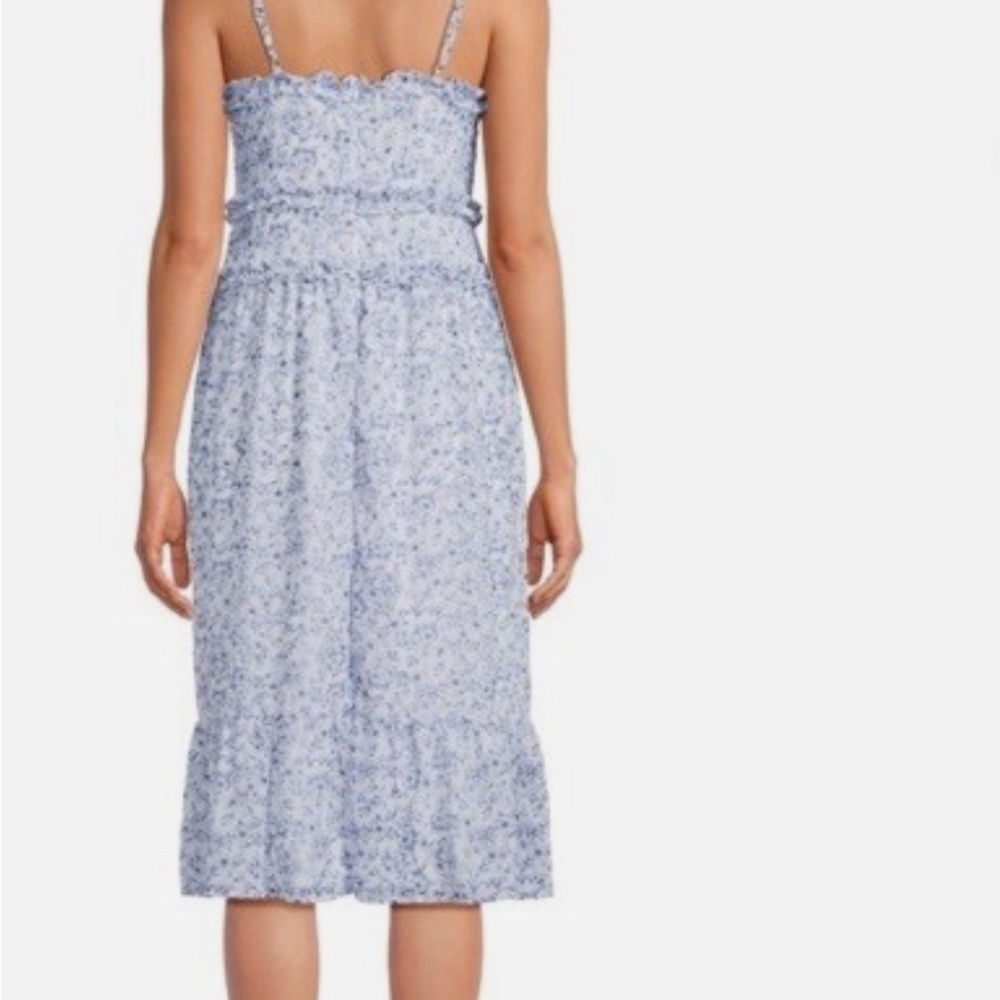 No Boundaries Blue and White Sleeveless Midi Sundress - Picture 2 of 13